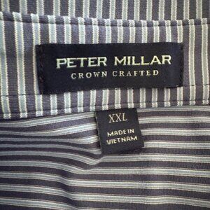 Men's Peter Millar XXL Crown Crafted Blue Striped Polo
